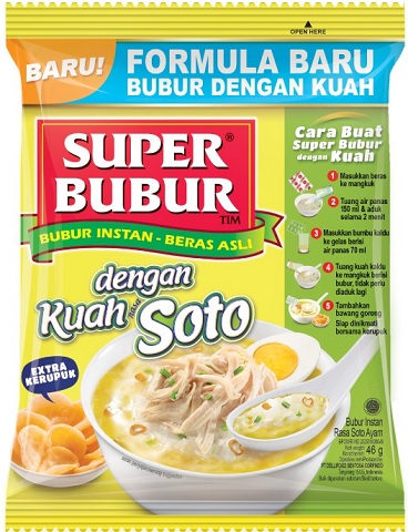 Bubur Instan dengan Kuah Soto